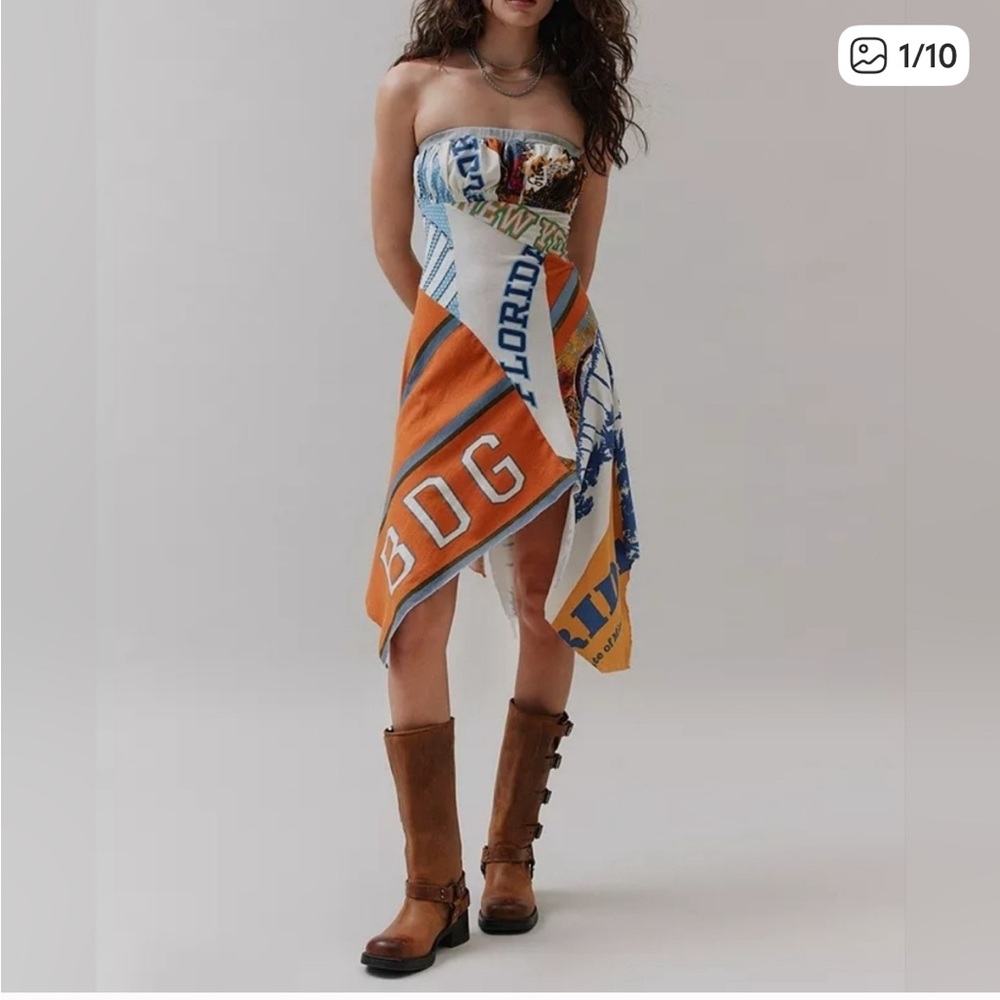 BDG Beach Dress Can Double As A Towel! Multicolor Strapless Dress